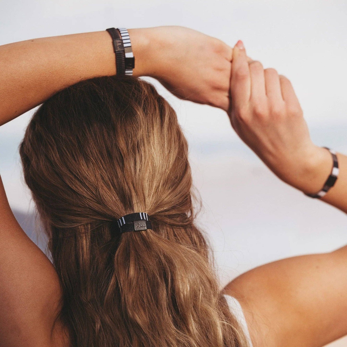 "Strength" Blacks, Greys and Whites Hair Tie Bracelets