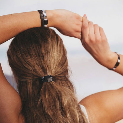 "Strength" Blacks, Greys and Whites Hair Tie Bracelets
