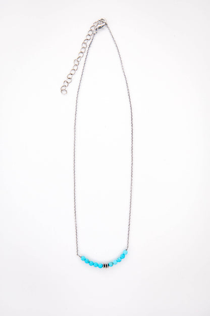 15" 18K Gold Plated Dainty Chain Necklace with Turquoise