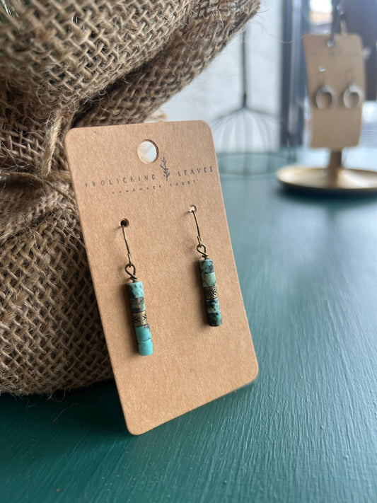 African Turquoise Earrings
