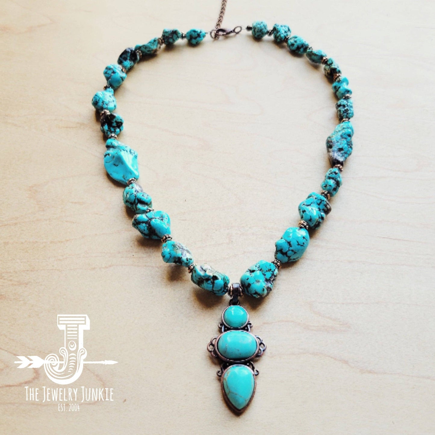Blue Turquoise Necklace w/ Turquoise Pendant