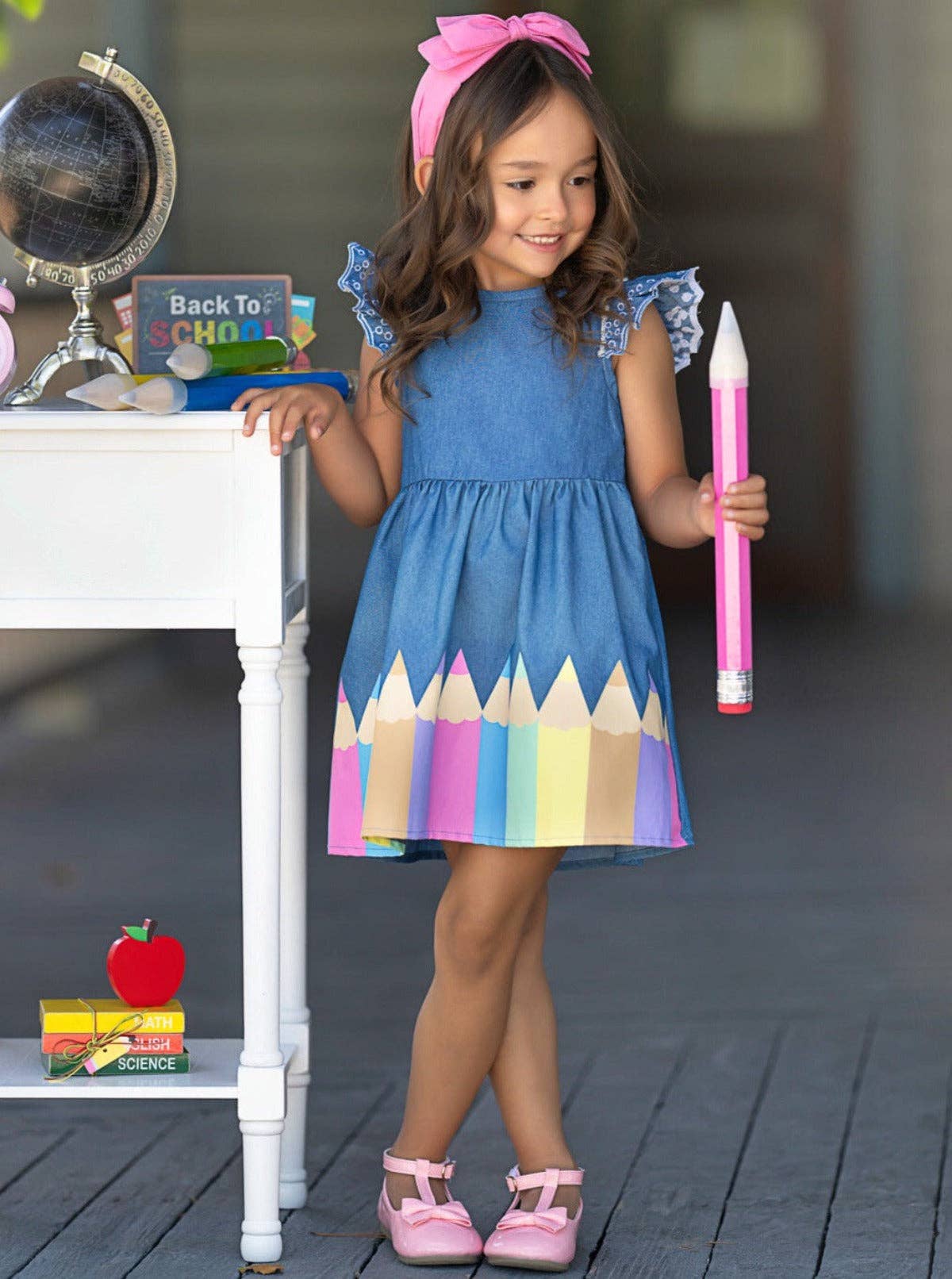 Girls School Days Denim Dress