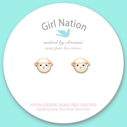 Lovely Lamb Cutie Stud Earrings