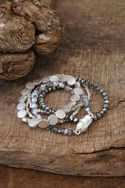 5 piece Boho Beaded Bracelets Stack