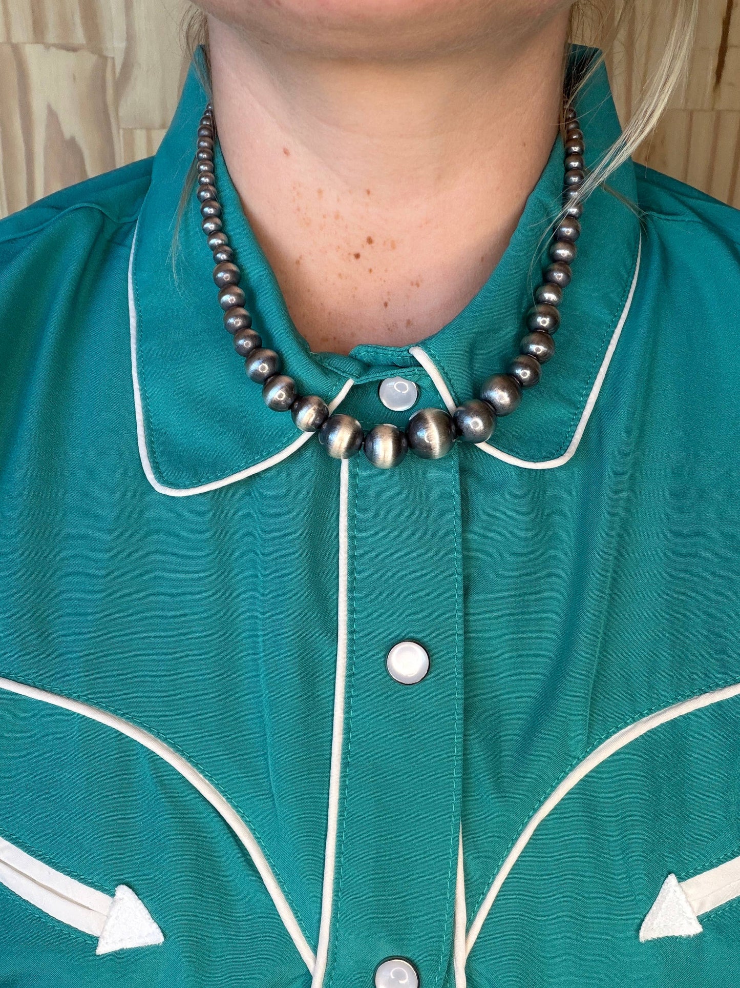 Graduated Sterling Silver Pearls 22"