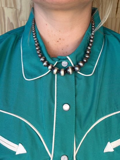 Graduated Sterling Silver Pearls 22"