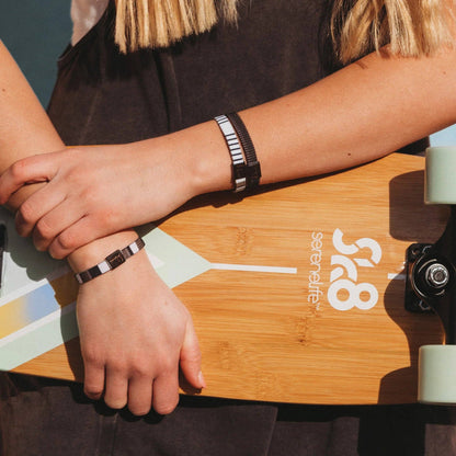 "Strength" Blacks, Greys and Whites Hair Tie Bracelets
