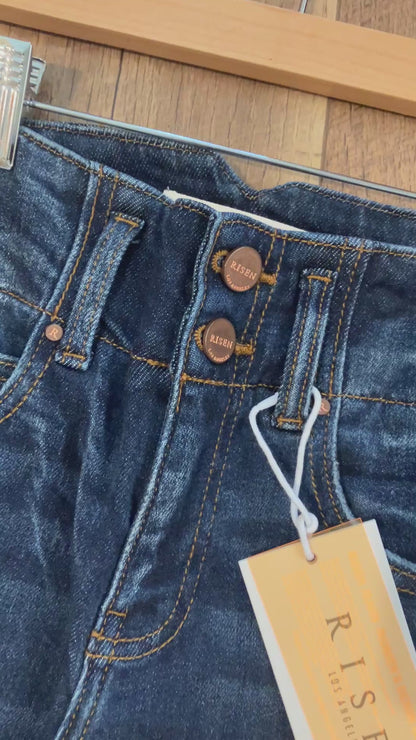 Two-Button Flare Jeans 34" inseam