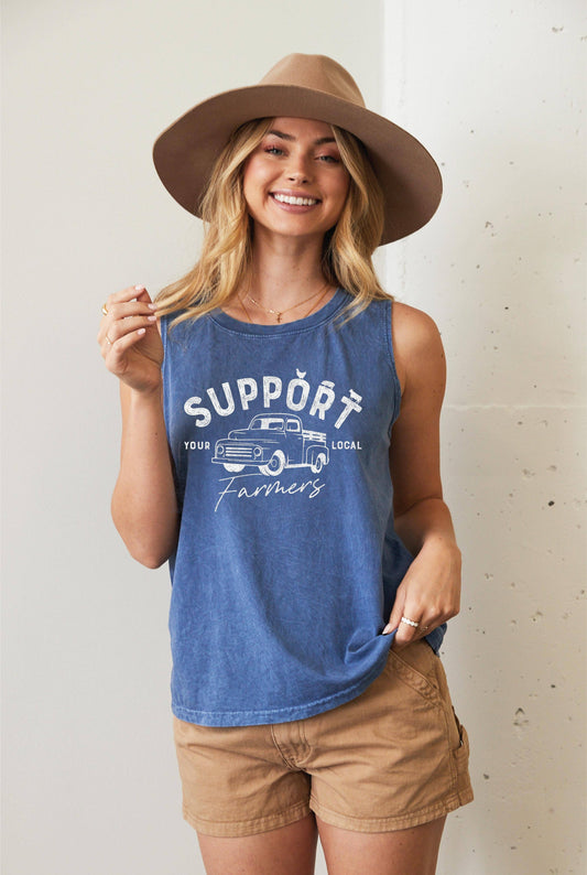 SUPPORT YOUR LOCAL FARMERS Mineral Graphic Tank Top
