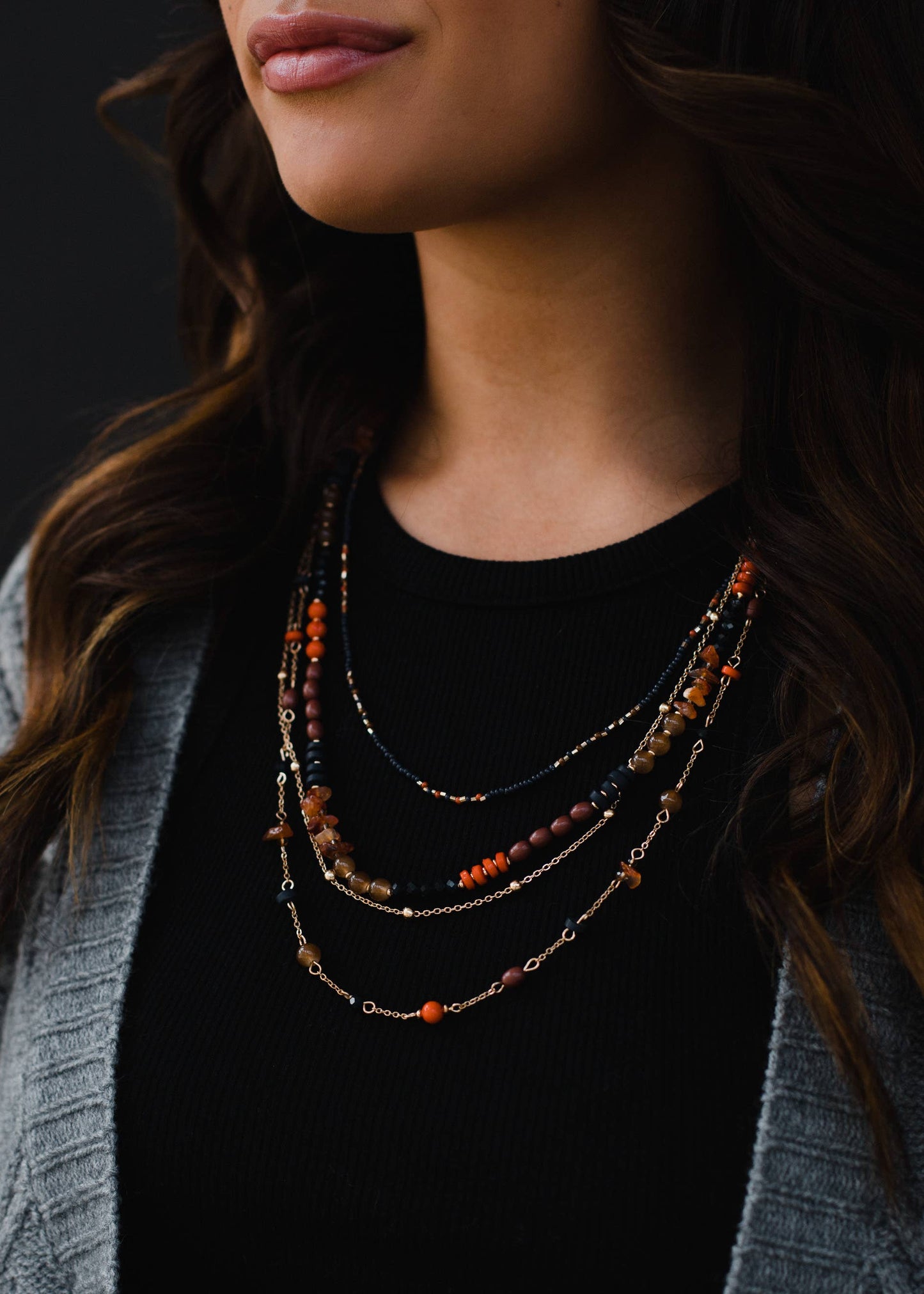 Multicolored Beaded Layered Necklace