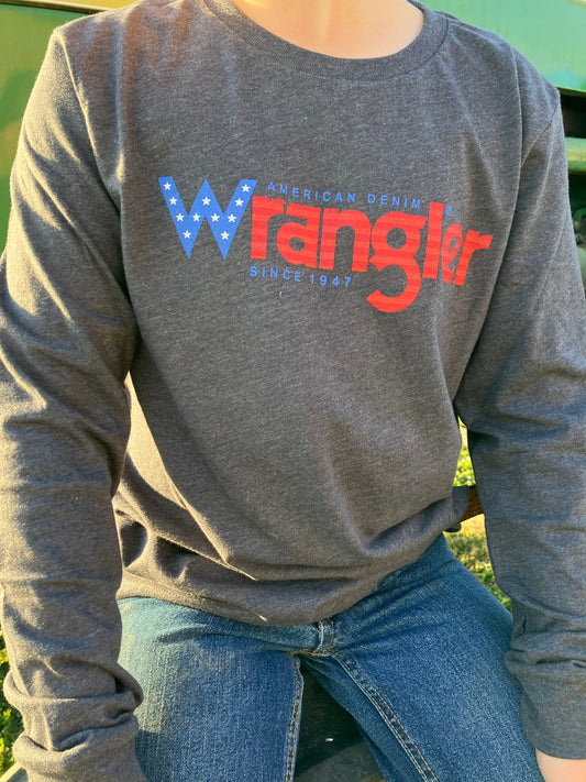 Wrangler Boys Patriotic Logo Long Sleeve